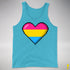 Pansexual Pride 8-Bit Pixel Heart Premium Tank Top - Aqua Triblend